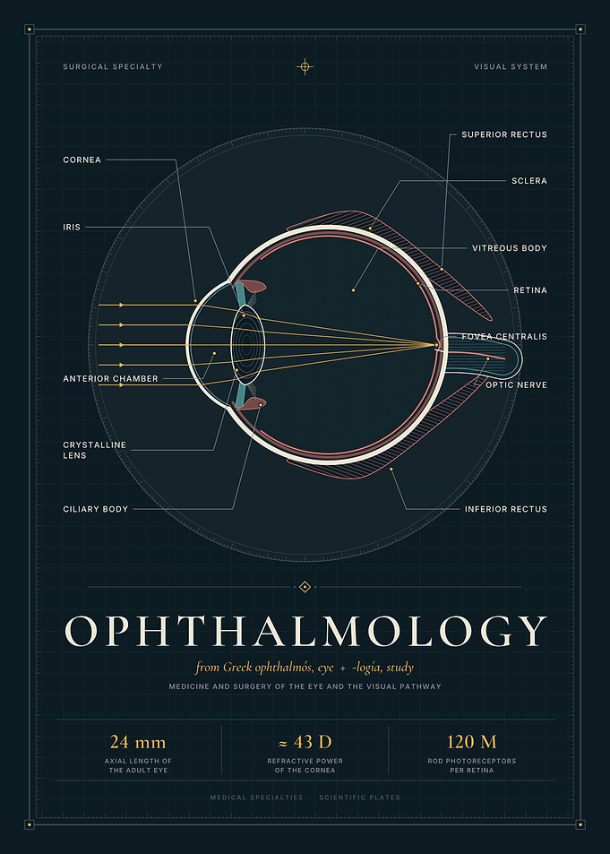 Ophthalmology – Eye Anatomy Cross Section Scientific Chart