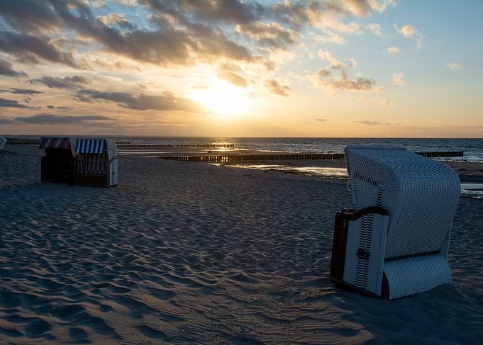 Beach Chairs at Sunset