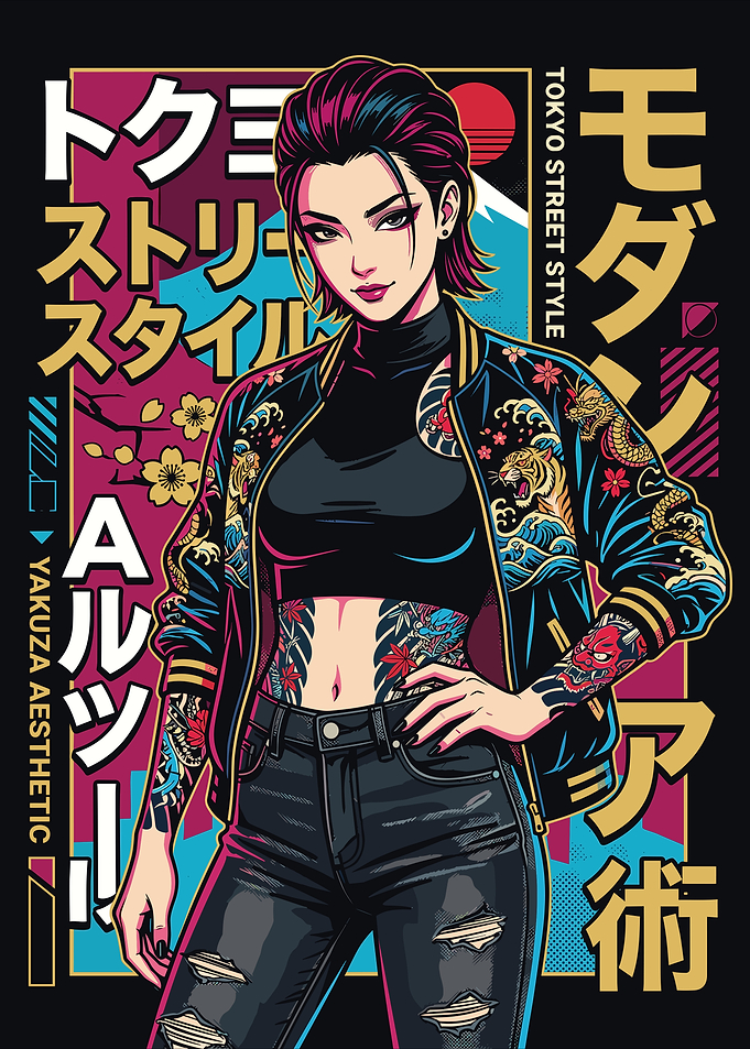 Stylish Yakuza Aesthetic Anime Girl