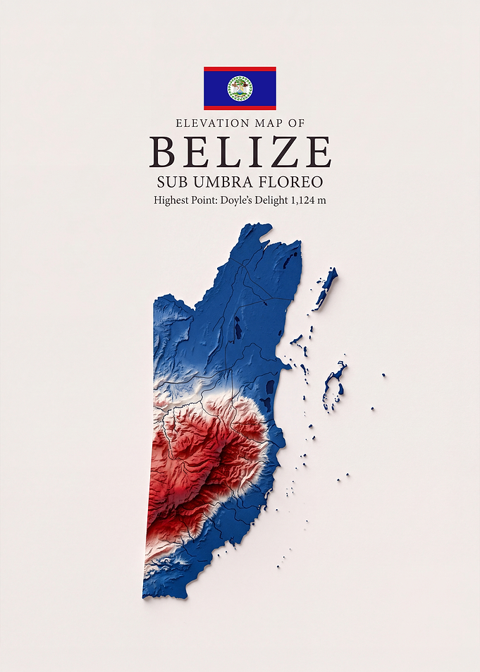 Elevation Map of Belize