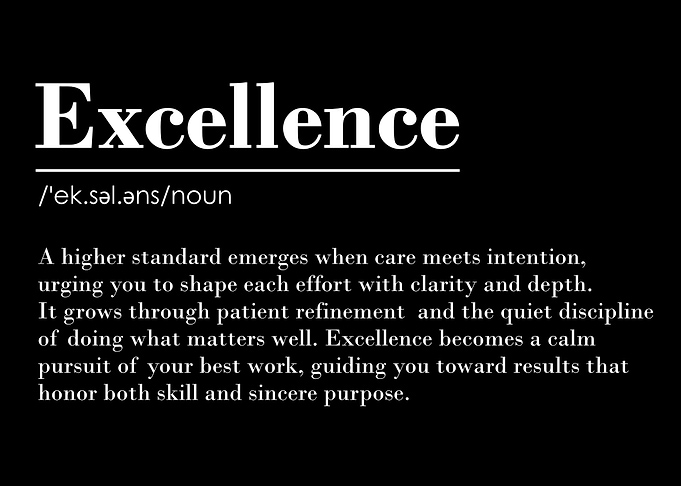 Excellence Definition – Black | Minimalist