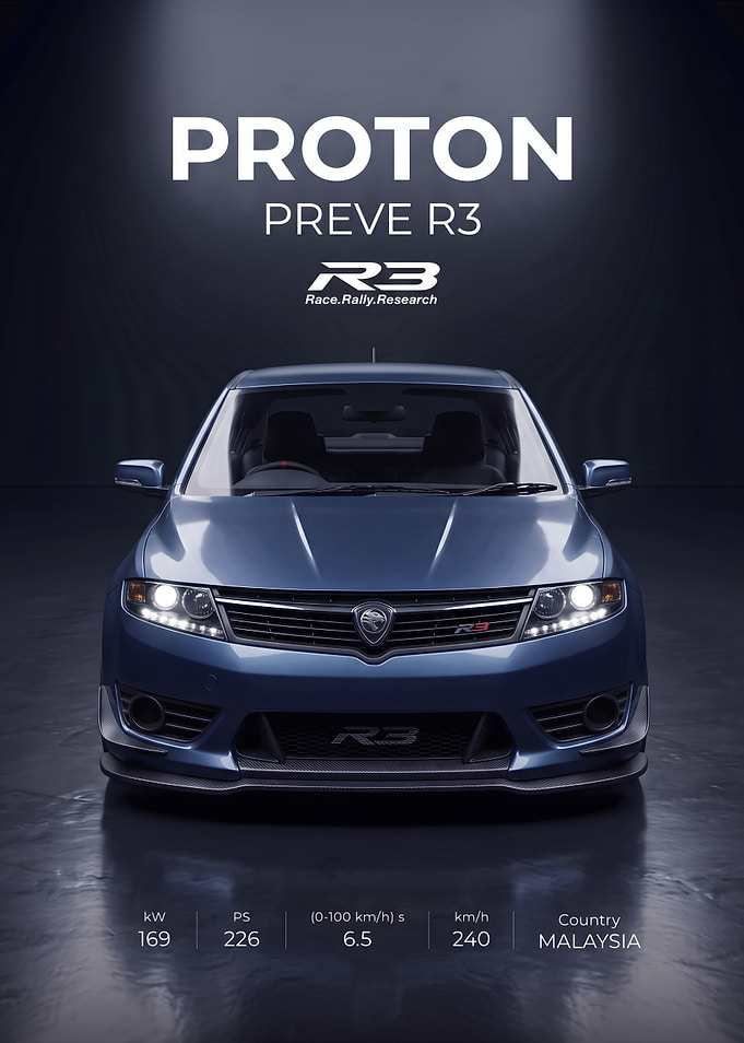 Proton Preve R3 Performance Car Poster