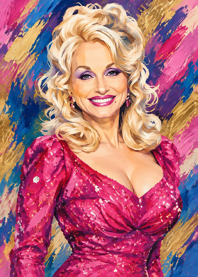 Dolly Parton Vibrant Portrait Painting