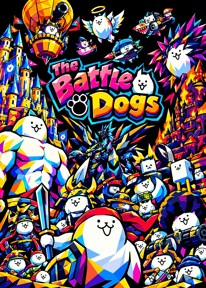 The Battle Dogs Colorful Game Poster