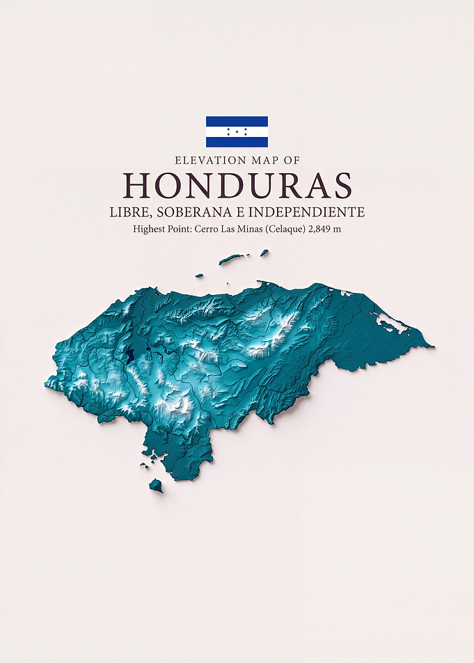 Elevation Map of Honduras