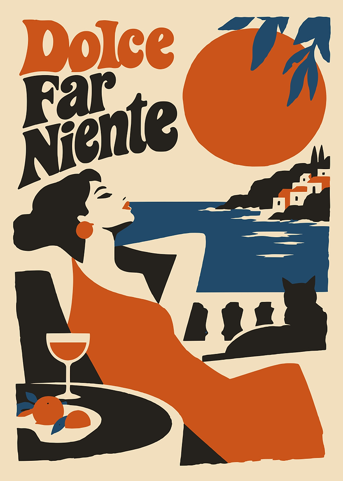 Dolce Far Niente Italian Summer Poster
