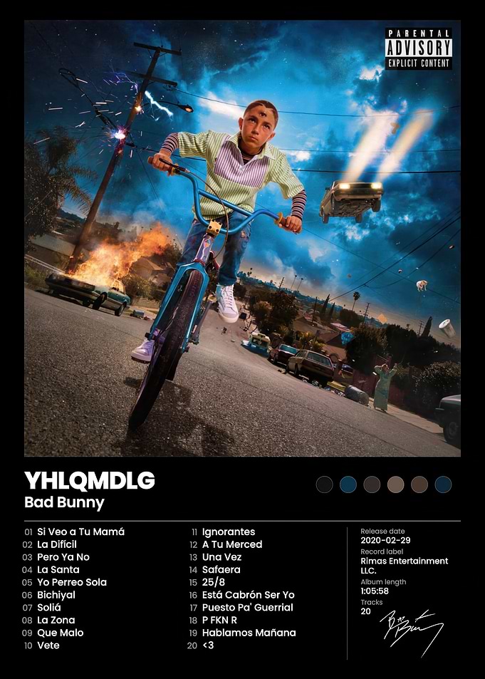 Bad Bunny YHLQMDLG Album Poster
