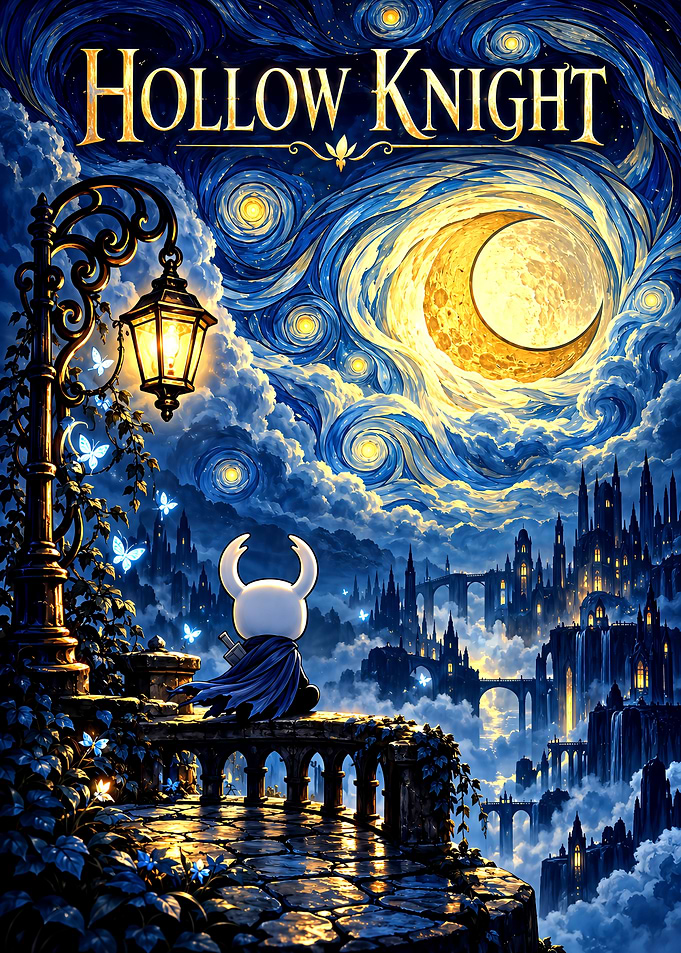 Hollow Knight Starry Night Fan Art