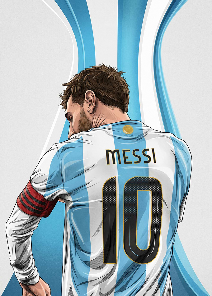 Lionel Messi Argentina Jersey Illustration