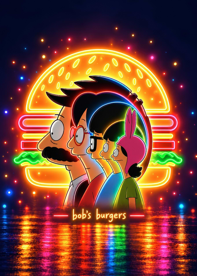 Bob's Burgers Neon Family Portrait