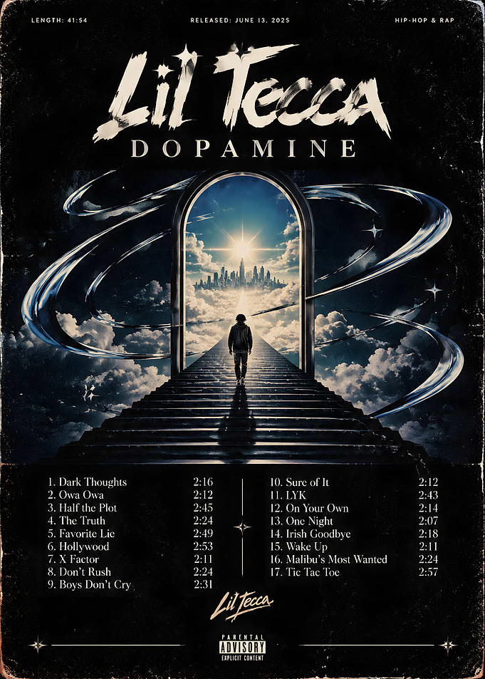 Lil Tecca Dopamine Album Tracklist Poster