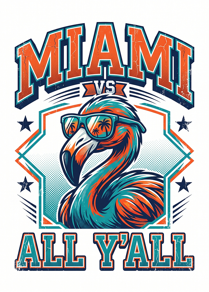Miami vs All Y'all Flamingo Graphic