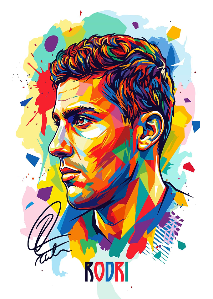 Colorful Pop Art Portrait of Rodri