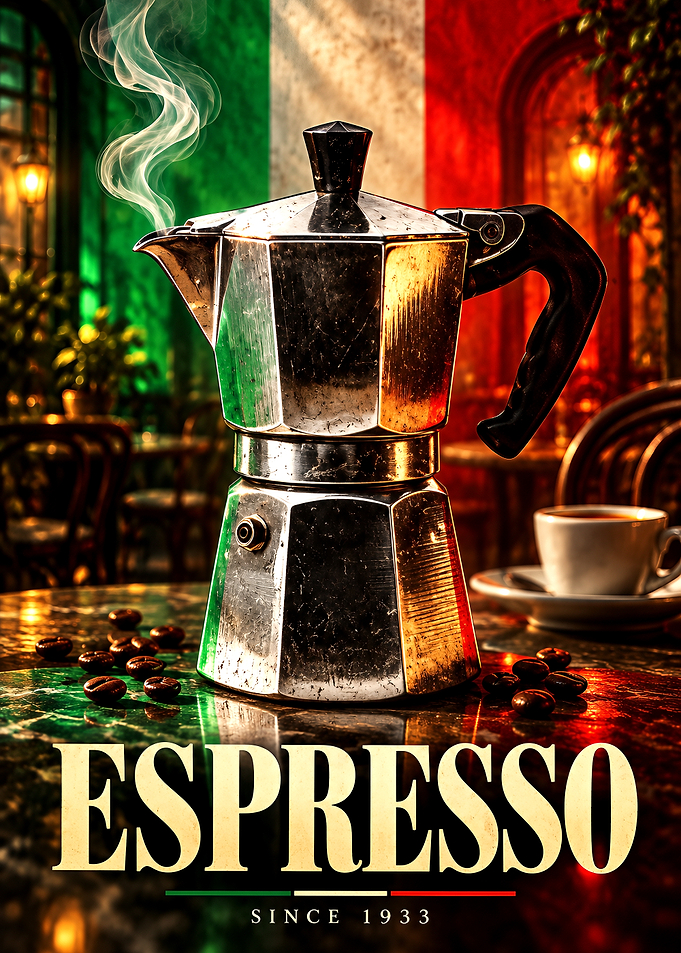 Italian Moka Pot Espresso Poster