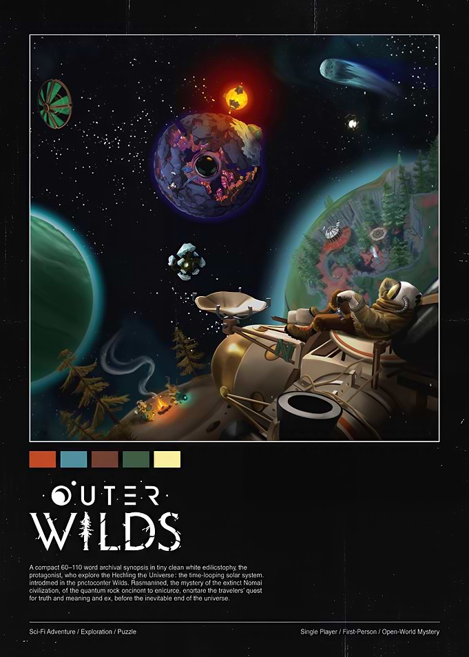 Outer Wilds Space Exploration Poster