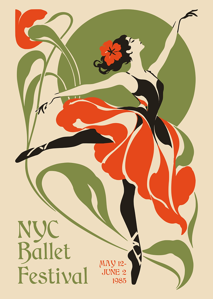 Vintage NYC Ballet Festival Poster