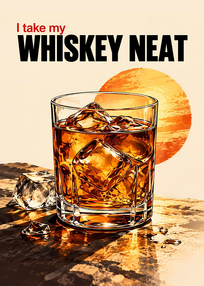 Whiskey Neat Poster Art