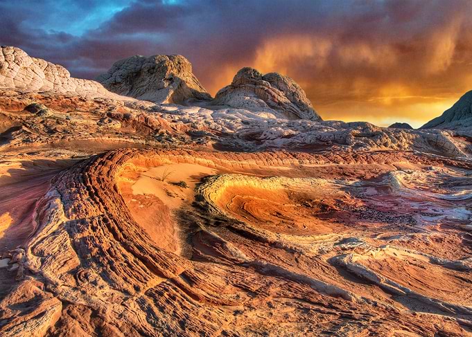 White Pocket Desert Sunset Landscape