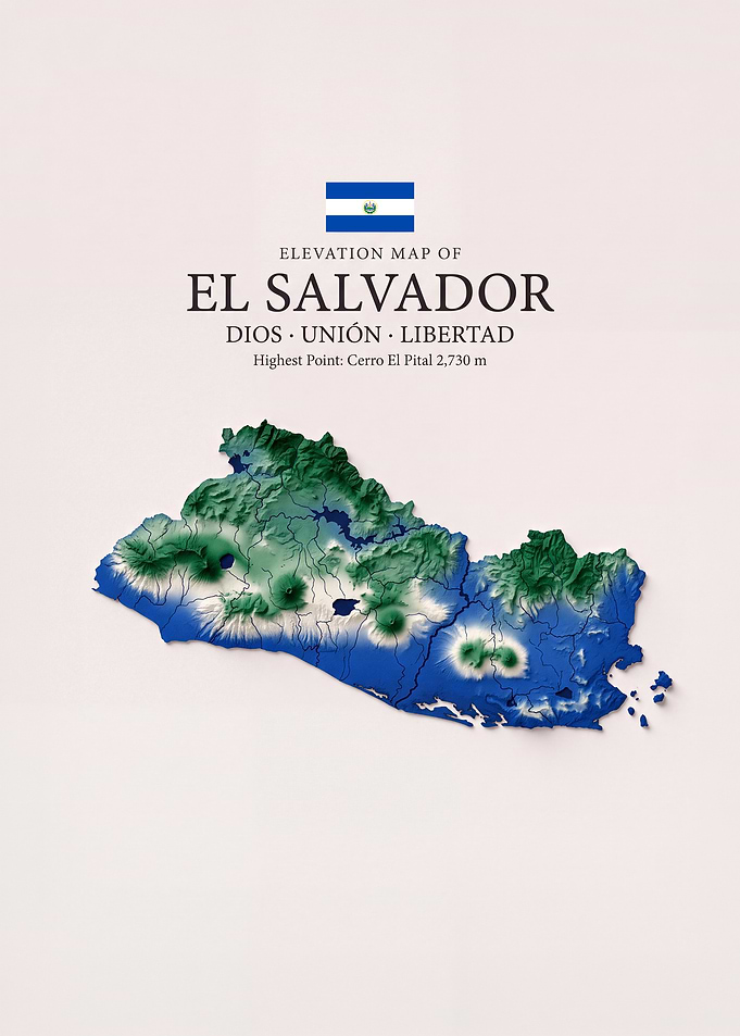 Elevation Map of El Salvador