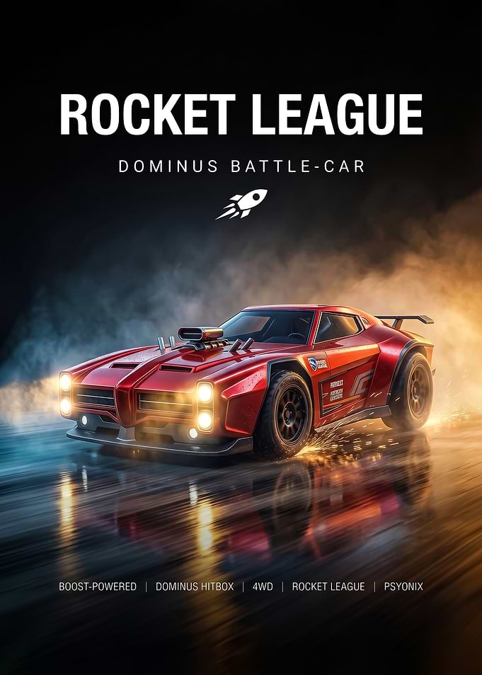 A stylized digital art dominus battl race car Poster