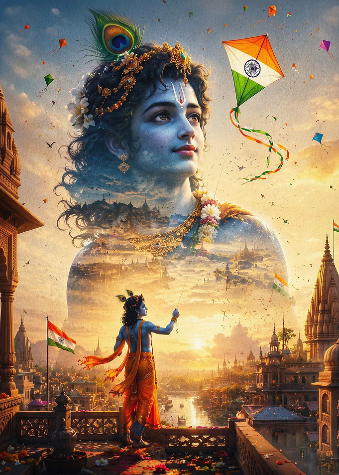 Krishna India Kite Festival Art