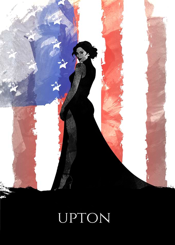 Kate Upton American Flag Silhouette Poster
