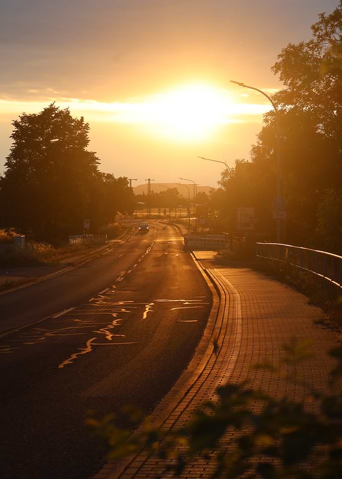 Golden Hour Road at Sunset