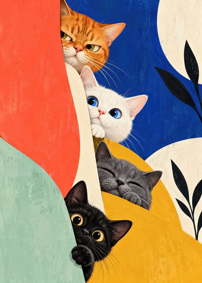 Cats Peeking