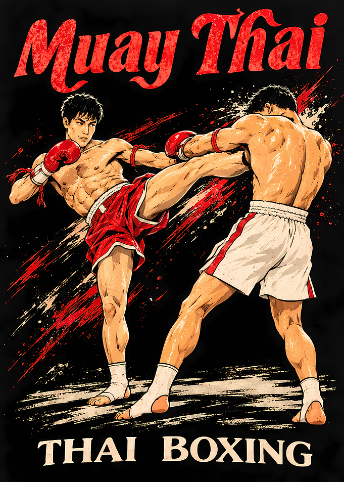 Muay Thai Kickboxing Action Poster