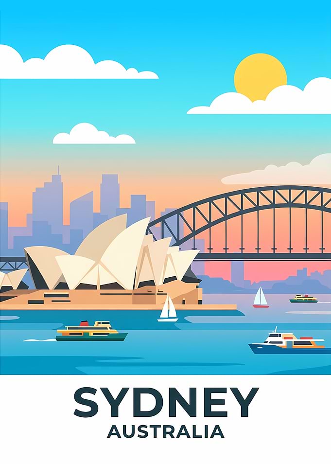 Sydney Australia Travel Poster