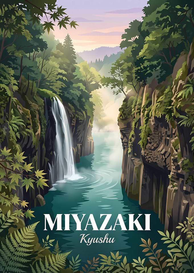 Miyazaki Takachiho Gorge Travel Poster