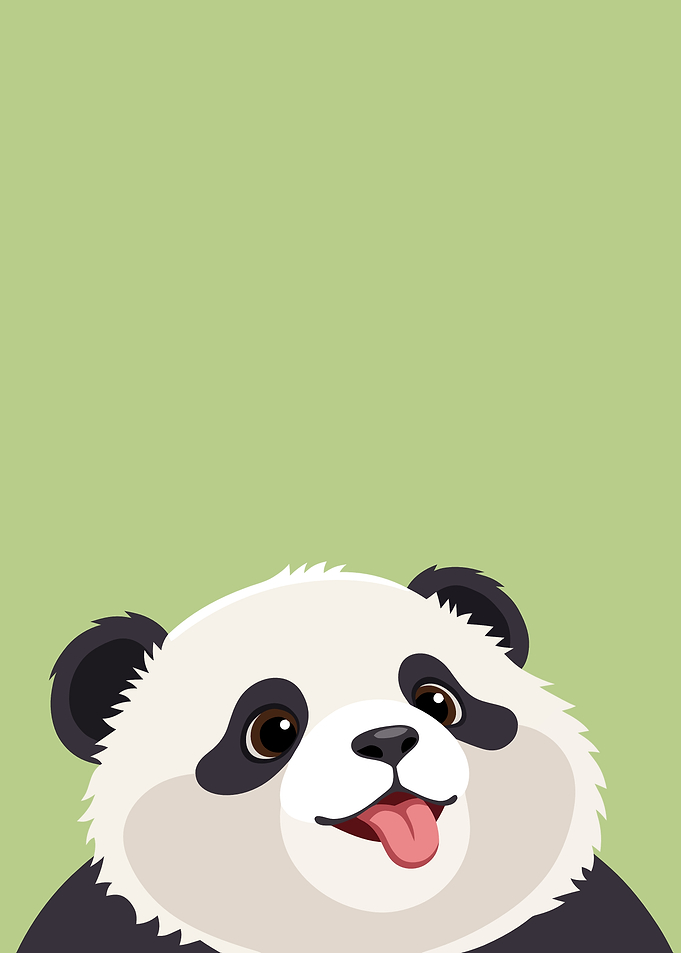 Cute Cartoon Panda Portrait