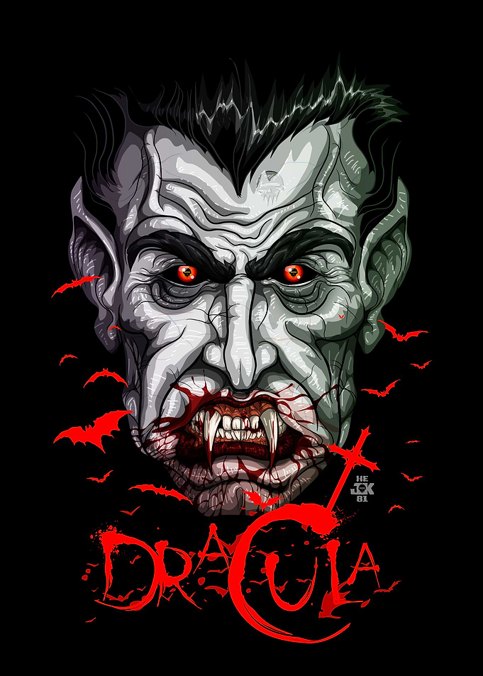 Dracula Vampire Portrait Illustration