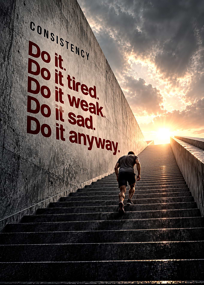 Consistency Motivational Staircase Poster