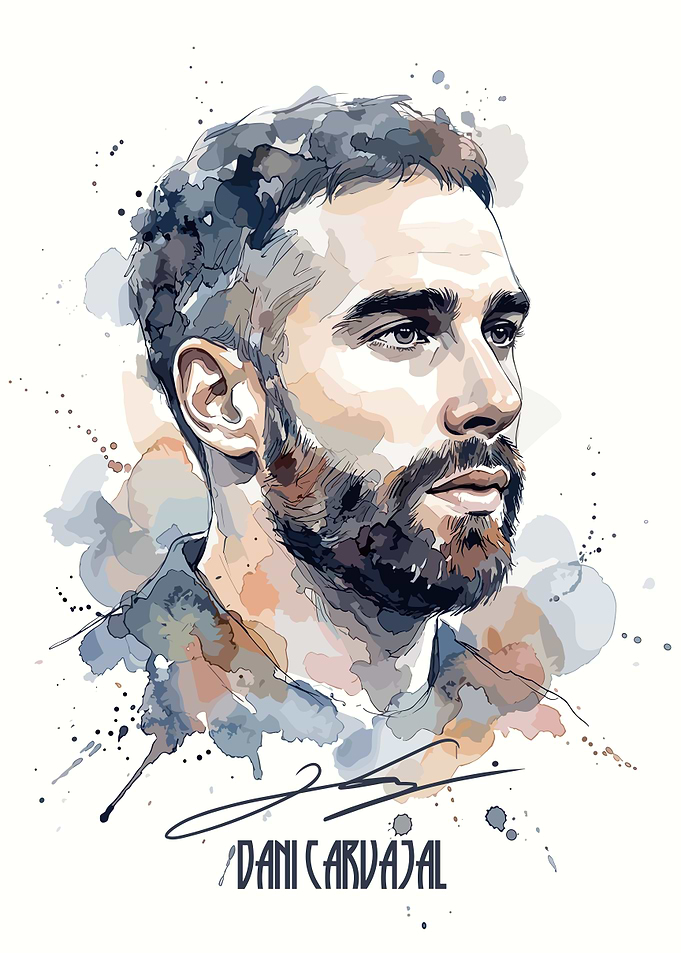 Dani Carvajal Watercolor Portrait
