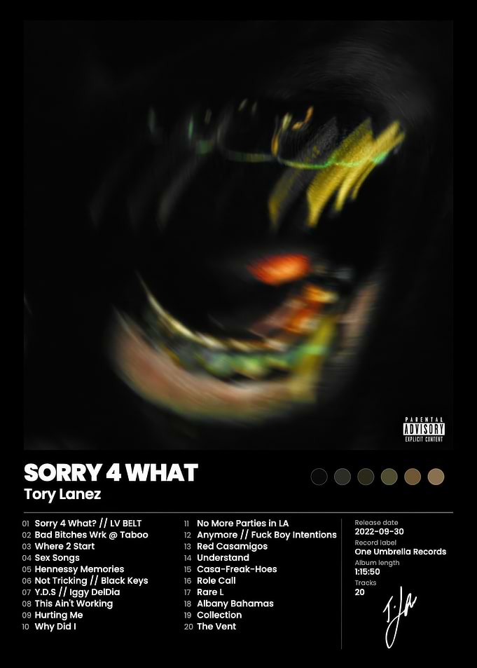 Tory Lanez Sorry 4 What Poster