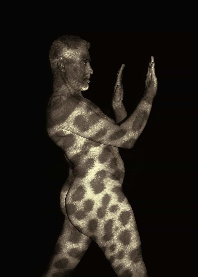 Man with Leopard Print Projection