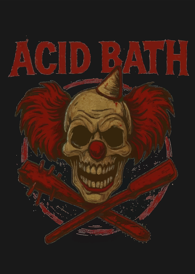 Acid Bath Clown Skull Graphic