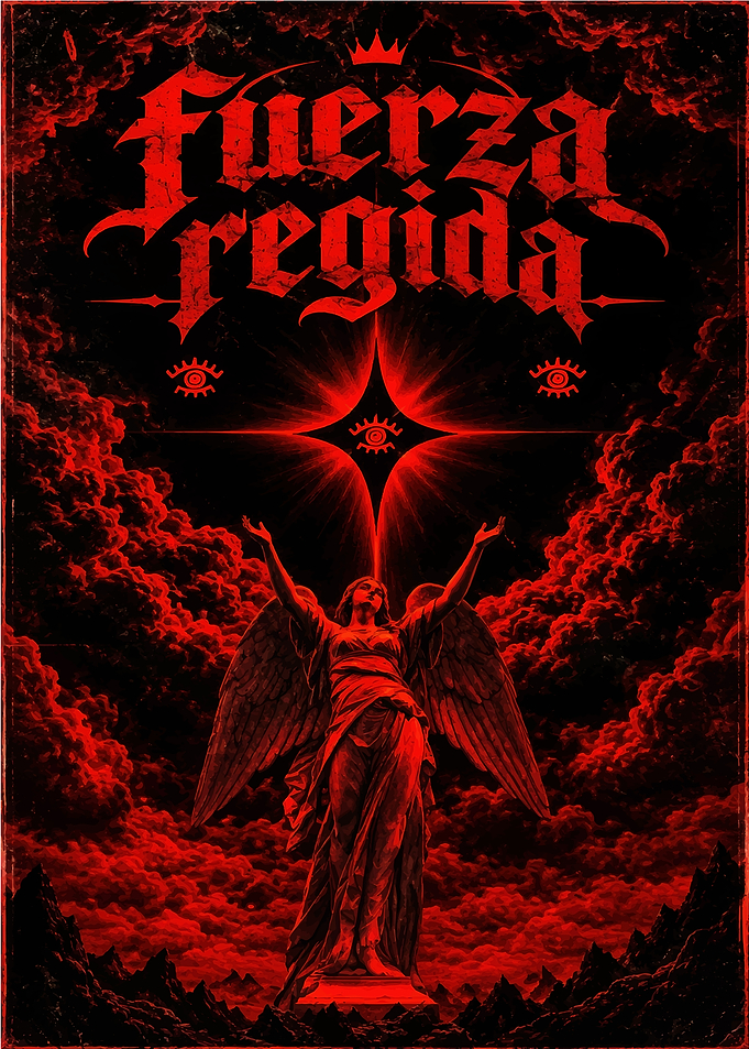 Fuerza Regida – Dark Crimson Angel Poster