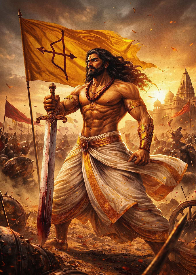 Hindu Warrior Rama Epic Art Poster