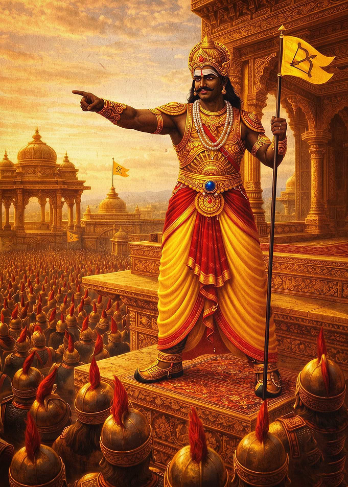 Hindu King Warrior Epic Art Poster