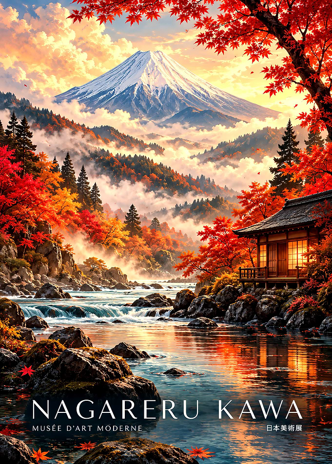 Mount Fuji Autumn Landscape Poster