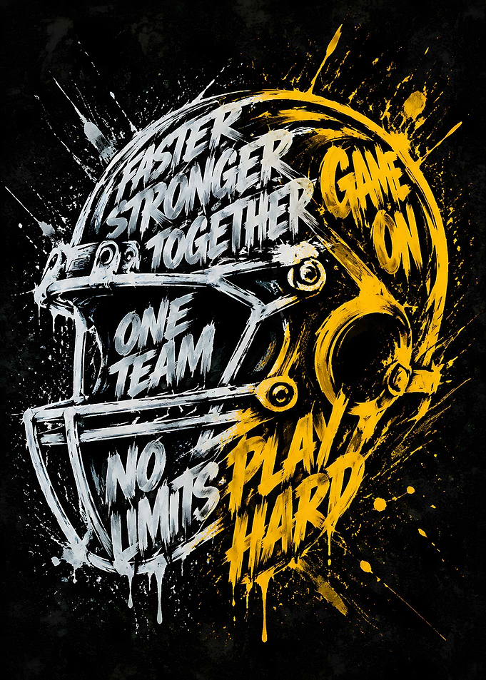 American Football Helmet Motivational Art