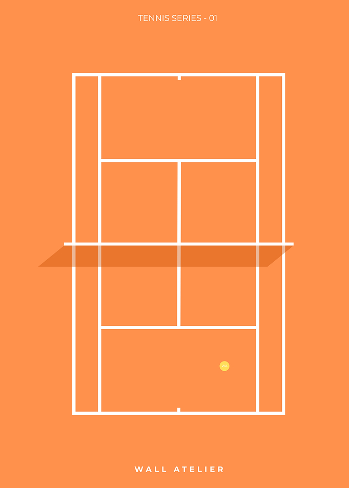 Minimalist Tennis Court Poster