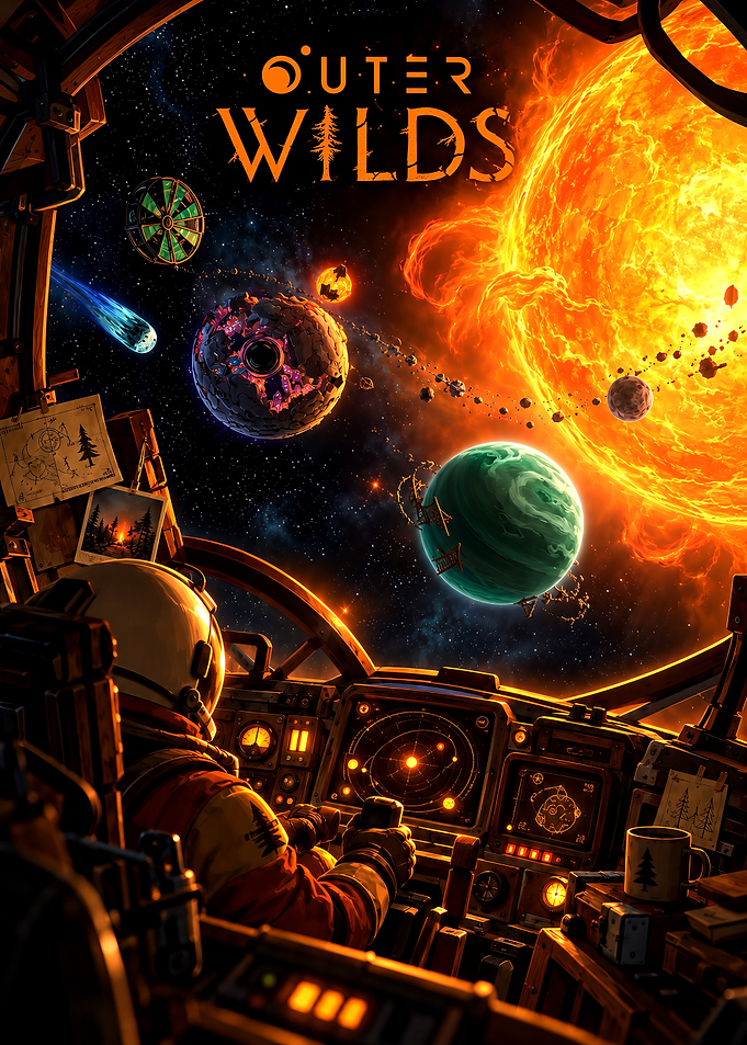 Outer Wilds Space Exploration Poster