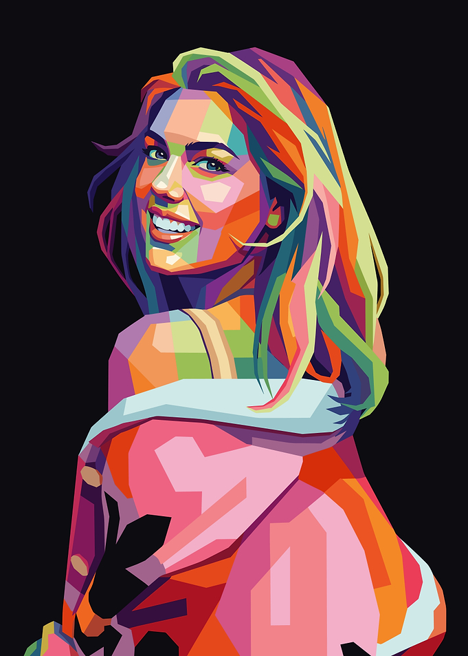 Colorful WPAP Portrait of Kate Upton