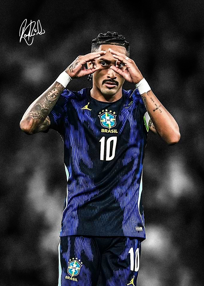 Raphinha Brazil National Team Poster