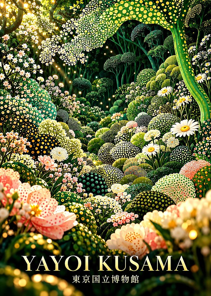 Yayoi Kusama Floral Art Exhibition Poster