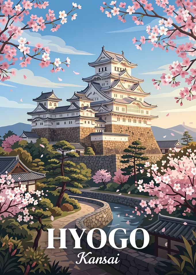 Himeji Castle Hyogo Japan Travel Poster