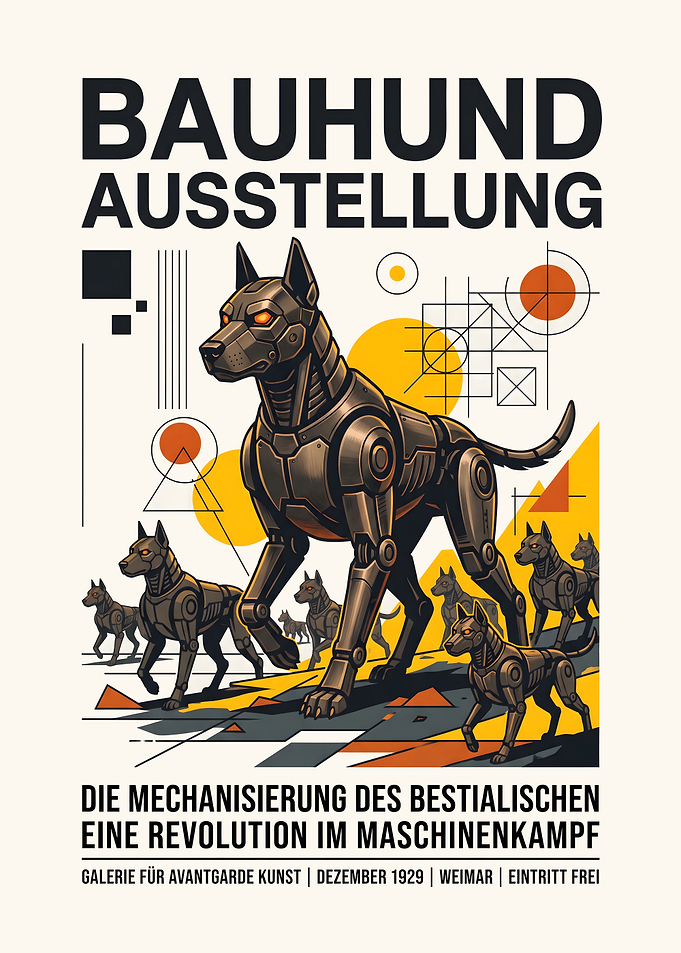 Bauhund Ausstellung Retro Poster